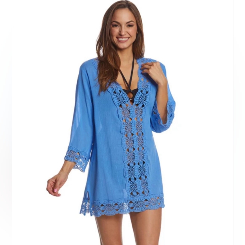 La Blanca Island Fare V-Neck Tunic Size L